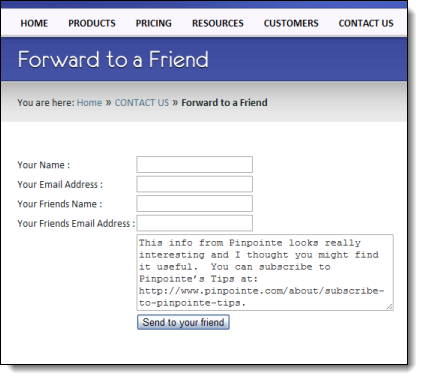 Email Marketing - Forward-to-a-friend form